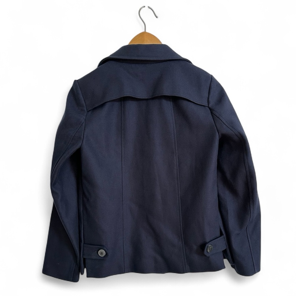 Zara Basic Navy Double Breasted Jacket Peacoat Si… - image 3